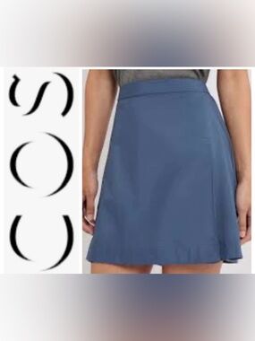COS shell panel Blue A-Line Mini Skirt - NWT size XS